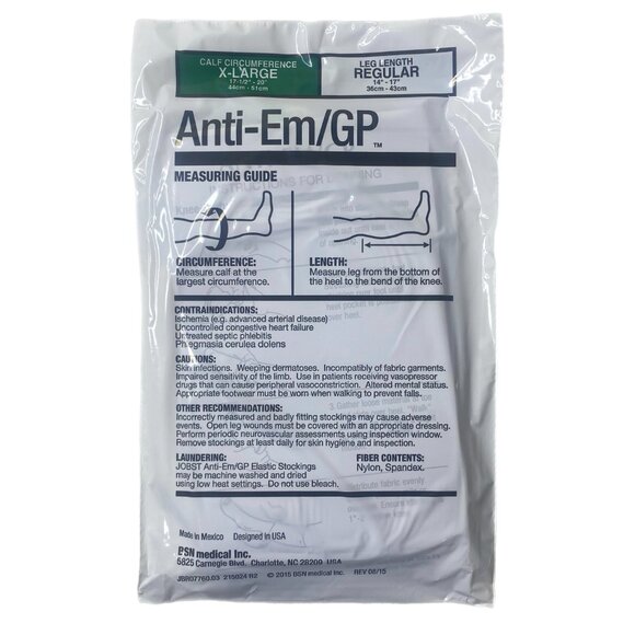 JOBST Knee-Hi Seamless Elastic Stockings 12 ANTI-EM/GP X-Large NEW IN BOX - Picture 5 of 8